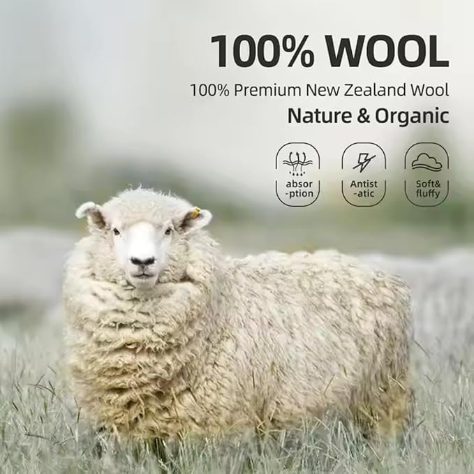 Reusable Wool Dryer Balls w/Essential Oils Bundle XL-6 Pack with 2 Essential Oils, Eco-Friendly Wrinkle Reducer Wool Dryer Balls Handmade & Hypoallergenic Natural Fabric Softener|Ocean & Lavender Oil