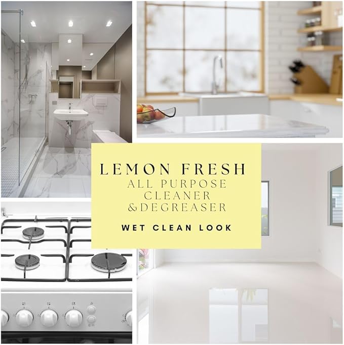 Hygea Natural Lemon Fresh All Purpose Cleaner- Multi-Surface Cleaner- Floor Cleaner- Remove Soil, Dirt & Grease- Wet Gloss Finish- pH-Neutral, Ammonia Free (3 pack Spray 24oz)