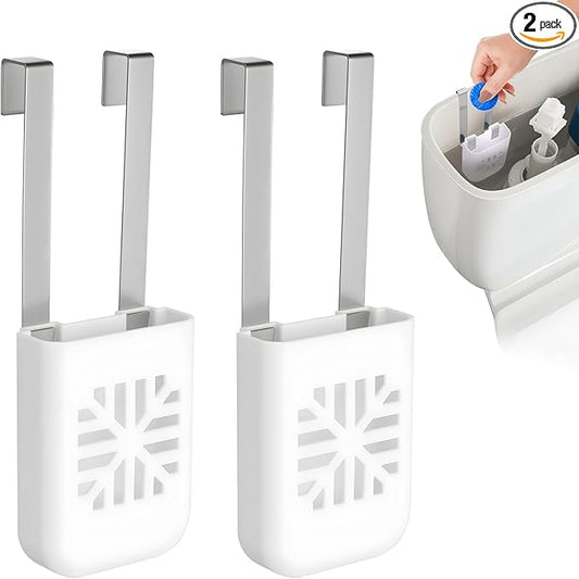 Toilet Tank Tablet Holder, Versatile Toilet Bowl Hanging Cleaner and Deodorizer Hanger, Prevents Flapper Jams & Residue, Extends Life of Drop-In Cleaner Tablets -2PCS