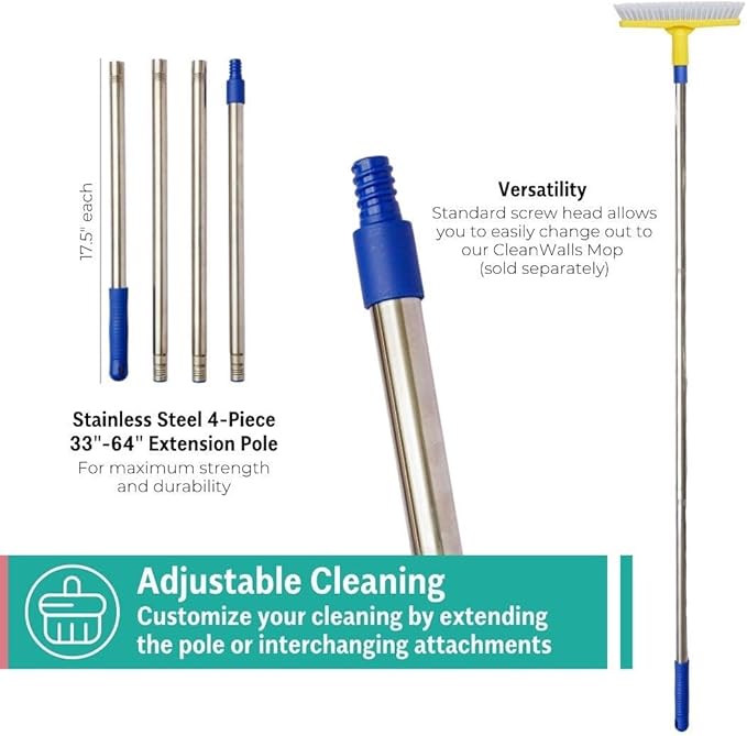 CHOMP! Grout Cleaner Bundle, Includes Long Handle Stand Up Brush, Refreshes Grout and Removes Stains on Tile Floors and Bathroom Walls & Kitchens (4 Pack Set)