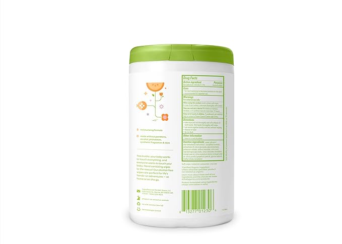 Babyganics Alcohol-Free Hand Sanitizing Wipes,Mandarin,Kills 99.9% of Common Bacteria,Moisturizing,Packaging May Vary,100 Count (Pack of 4)