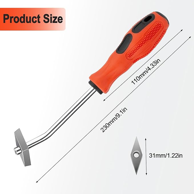 Grout Removal Tool, Angled Design Tile Joint Cleaning Tool, Grout Remover Cone with 3 Pieces Extra Carbide Tip, for Floor Tile Gaps or Corners Cleaning