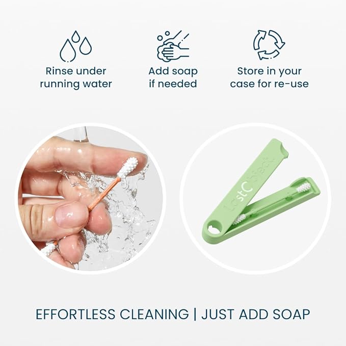 LastSwab Reusable Cotton Swabs for Ear Cleaning - Green