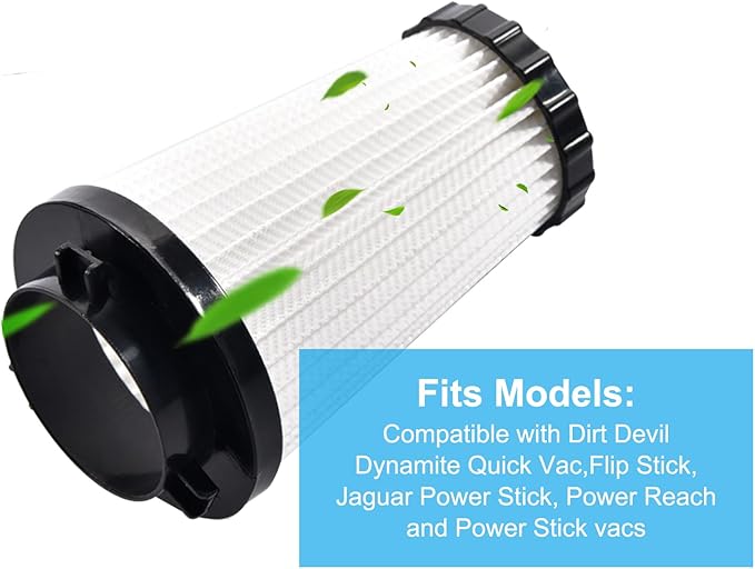 2Pcs HEPA Filter 3-SFA115-00X, F929, 80-2310- 04 Replacement Type F2 Filter Compatible with Dirt Devil Power Stick Upright Stick Vacuum M084100, Power Reach, Dynamite Bagless Vacuums
