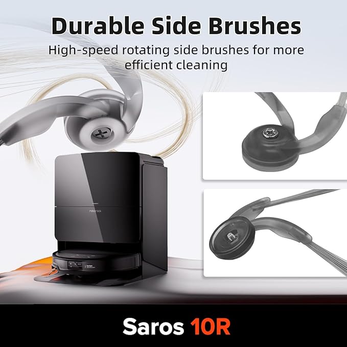 Saros 10R Accessories Kit Replacement Compatible with Roborock Saros 10R/Qrevo CurvX Robot Vacuum, 2 Pairs Main Brush, 4 Mop Pads, 6 Side Brushes, 4 HEPA Filters,6 Dust Bag, 1 Cleaning Tool