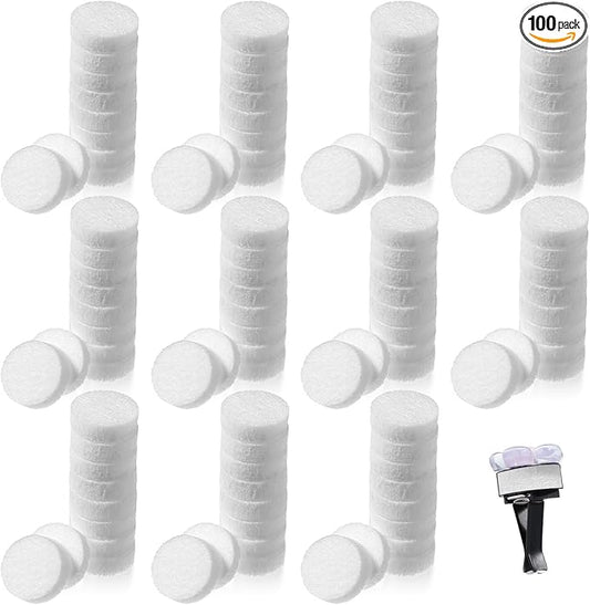 100 PCS Air Filter Scent Pads, 0.67in/17mm Essential Car Air Freshener Refill Felt Pads Unscented White Custom Car Airs Vent Clip Replacement Scent Pad Perfumes Refill Tablets for Cars Diffuser