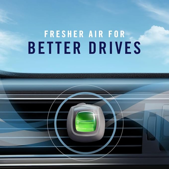 Febreze Car Air Freshener, Odor-Fighting Automotive Vent Clip, Mixed Gain Scent, 3 Count