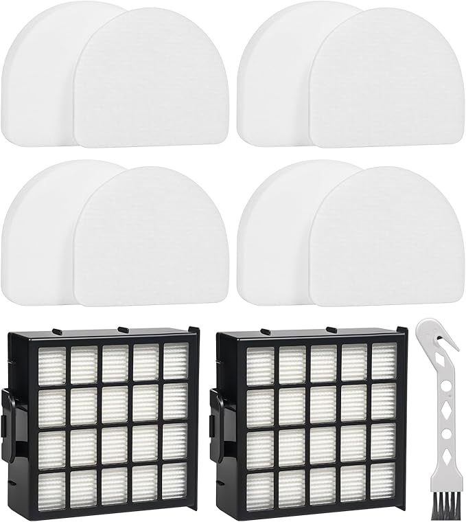 AZ4002 AZ4000 AZ4000C Filter Replacement Parts for Shark Power Detect Pro Max Upright Vacuum Cleaner -2 HEPA Filters 4 Foam & Felt Filters 1 Cleaning Brush