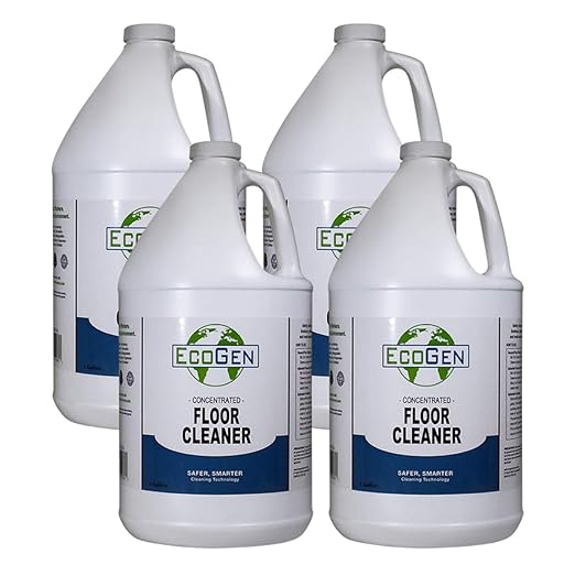 Commercial Floor Cleaner; Industrial Use, Concentrated Formula, Biodegradable, Water Based, Unscented, Multi Surface Cleaning, Safe On Skin, Pack of 4 Gallons