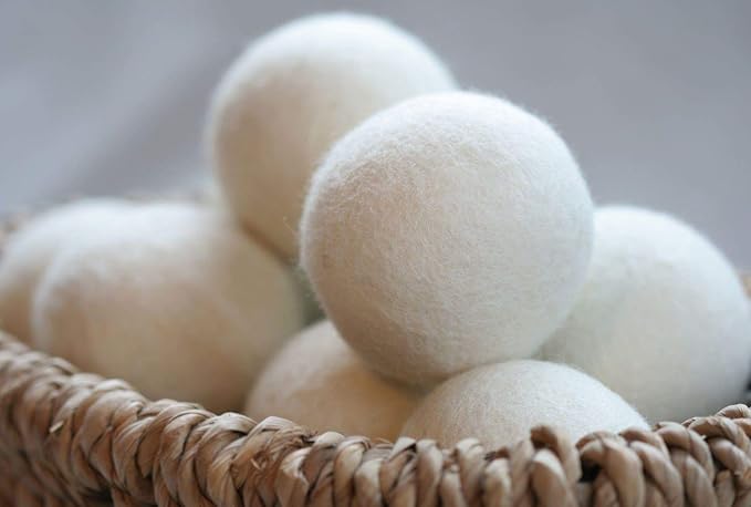 100% New Zealand Wool Dryer Balls XL Size – 6 Pack, Organic & Chemical-Free Fabric Softener, Baby Safe & Hypoallergenic, Reduces Static, Wrinkles & Drying Time, Reusable for 1000+ Loads