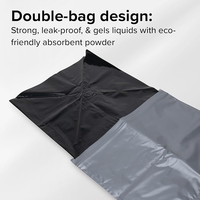 Camco Toilet Waste Bags - Features a Biodegradable Powder & Leak Proof Double Bag Design - Great for Camping, RVing, Hiking, or Boating - 10-Pack (41548)