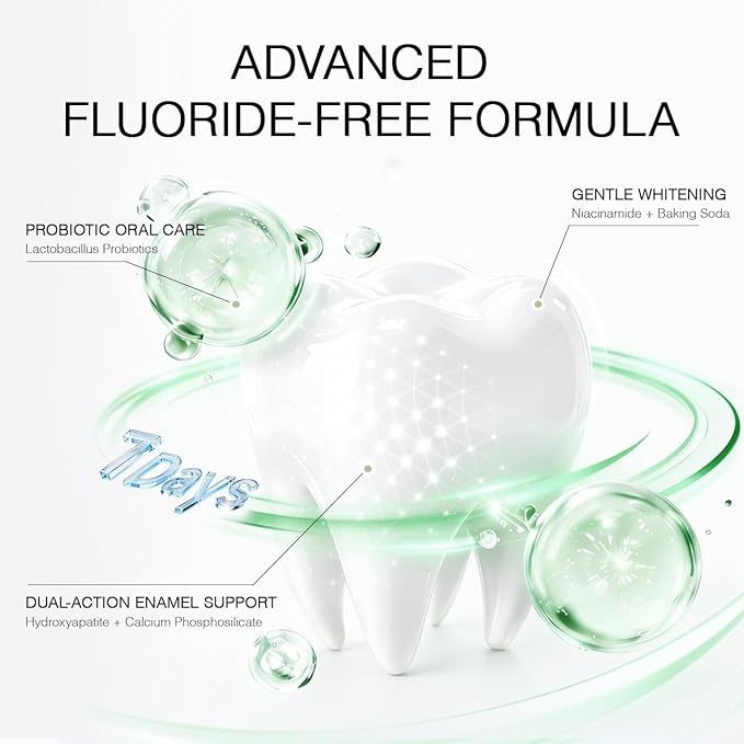 Toothpaste Tablets with CalciumPhosphosilicate&Hydroxyapatite,Fluoride Free ChewableToothpaste Bits,Plastic Free Travel Size toiletries,whiteningDental Cleaning Tablets,30 Count Mint