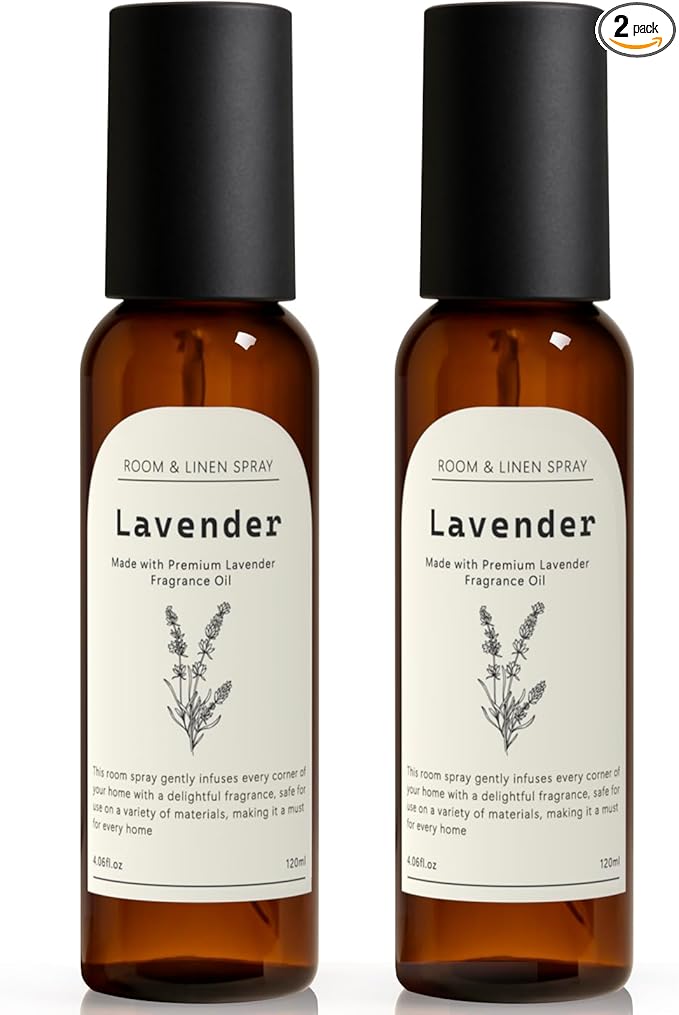 Lavender Room Spray, 2 Pack 4.06oz Air Freshener Spray, Long Lasting Room Air Fresheners for Home, Odor Eliminator for Bathroom Office Bedding