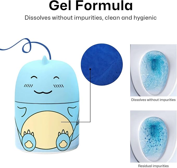 Toilet Bowl Cleaners Automatic Toilet Cleaner for Inside the Bowl Bathroom Toilet Tank Cleaner Dinosaur Shape Design Household with Rope Toulet Cleaning Supplies - Blue Ocean Scent