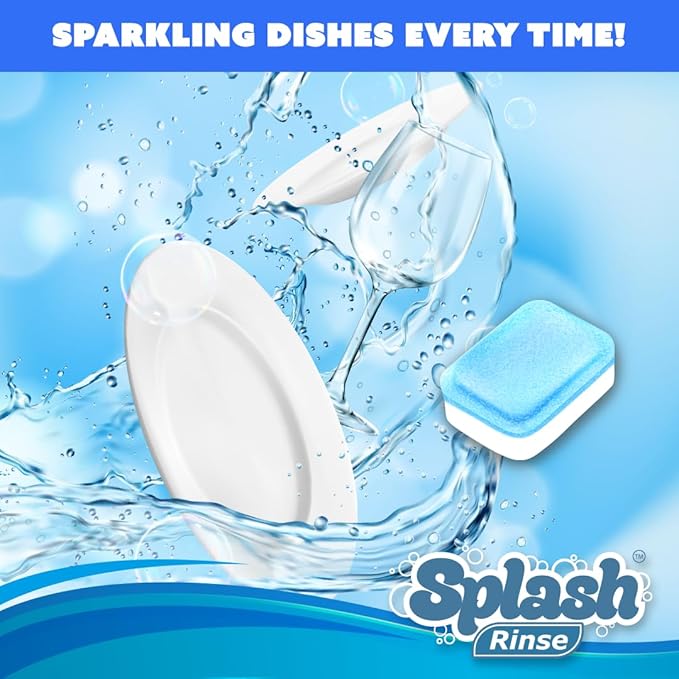 Splash Rinse Dishwasher Cleaner Tablets - Deep Cleaning For All Dishwasher Machine Models