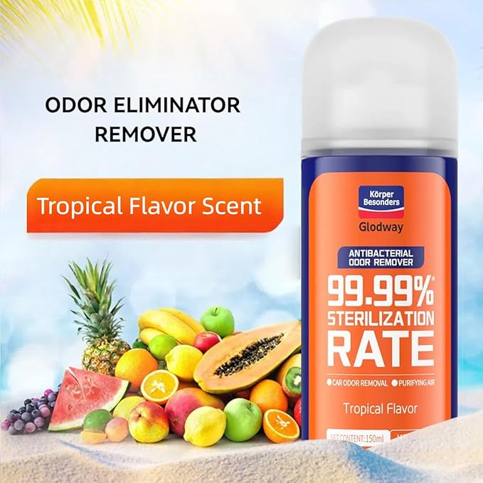 Glodway Air Refresher,Odor Eliminator Remover Spray,Odor Remover,Tropical Flavor Long-Lasting Scent For Home,Couch,Mattress,Furniture, bathroom,Fabrics & Trash,6 Ounce,4 pack
