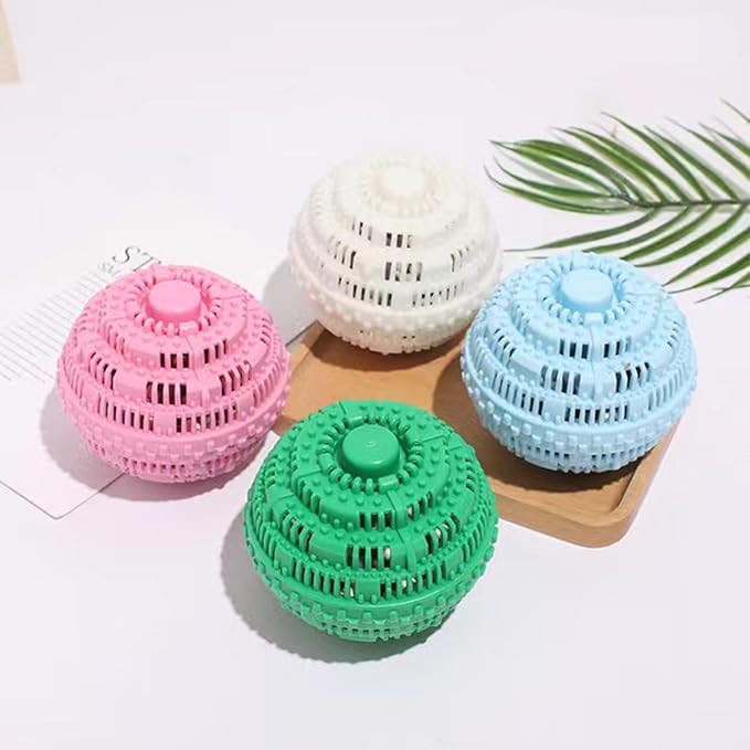 Laundry Balls Set, Eco-Friendly Super Washing Machine Laundry Ball, All Natural Washer Ball Laundry Detergent Alternative, Household Can Be Reused 2000 Washings(2pcs Balls, Pink,Blue)