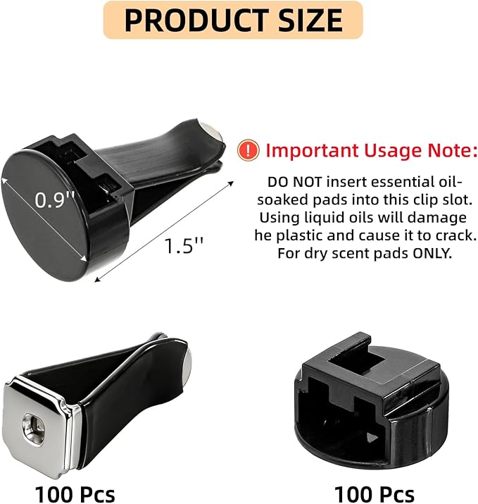 100 Pack Car Air Vent Clips, Metal Auto Air Conditioner Outlet Clips with Plastic Slot Head, Freshener Perfume Clips Fragrance Holder, Vent Clip Car Accessories for DIY, Office, Home