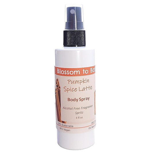 Blossom to Bath Pumpkin Spice Latte Body Spray (4 Ounce) - Phthalate Free Fragrance - Energizes Skin with a Warm Vanilla Spice Scent