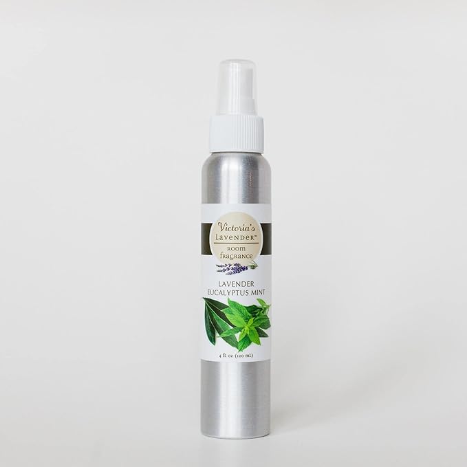 Victoria's Lavender Room Fragrance Spray - Air Freshener & Odor Eliminator - Lavender Eucalyptus Mint - Luxury Essential Oil Scent for Home & Bathroom - Aromatherapy & Stress Relief - 1 Pack, 4 fl oz