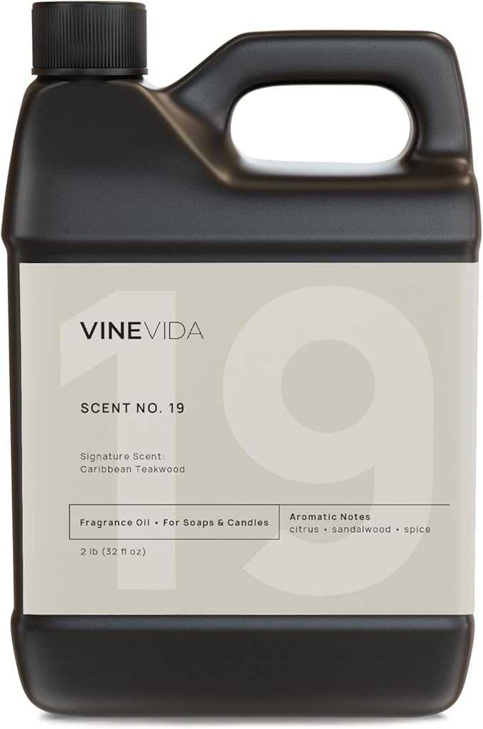 VINEVIDA [32oz] Caribbean Teakwood Fragrance Oil for Candle Making and Soap Making - Premium Candle Scents for Soy Candles