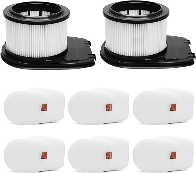 IZ662H Filter for Shark IZ662H IZ640H IZ631H WZ531H IZ682H Vertex Pro Lightweight Cordless Stick Vacuum, Part XHFIZ500 & XFFKIZ600, 2 Pack HEPA Filter 6 Pack Foam & Felt Filter Kit