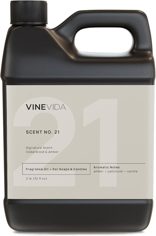 VINEVIDA [32oz] Cedarwood & Amber Fragrance Oil for Candle Making and Soap Making - Premium Candle Scents for Soy Candles