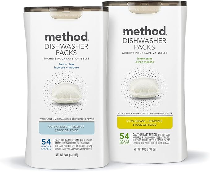 Method Dishwasher Detergent Packs, Lemon Mint, 30 count