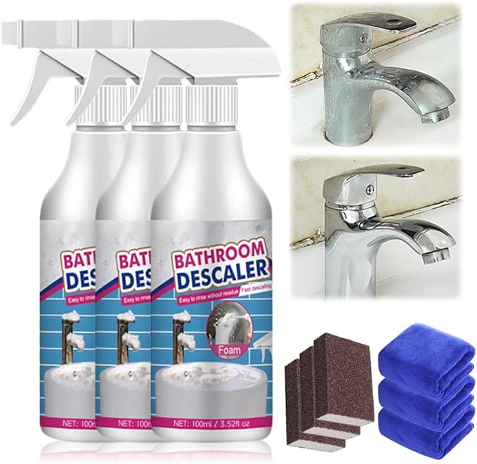 Bathroom Descaler Cleaner, 2026 New Multipurpose Stubborn Stains Cleaner, Bathroom Descaler Cleaners, Bathrooms Cleaning Foam Spray for Kitchen Bath Sink Glass (3)