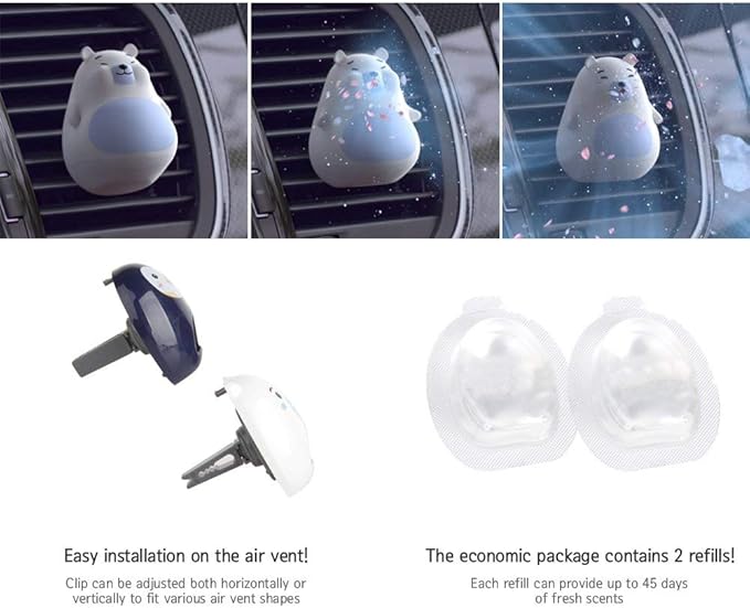 Bullsone Grasse L'esterel, Natural Car Air Fresheners, Luxury Car Perfume - Naples Blue with FREE VENT CLIP TYPE Car Air Freshener Jasmine Scent