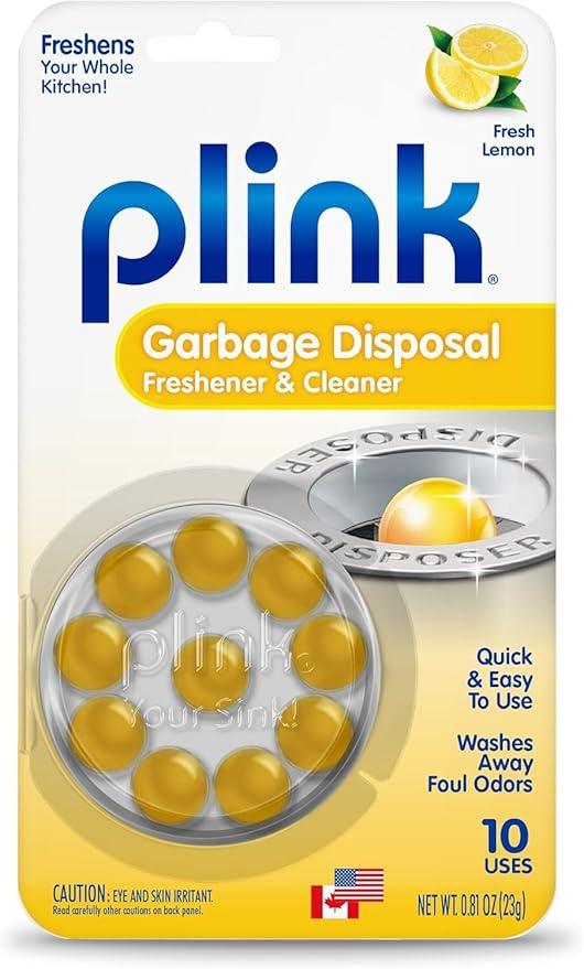 Plink 90 Garbage Disposer Cleaner and Deodorizer, Lemon, 10 Count