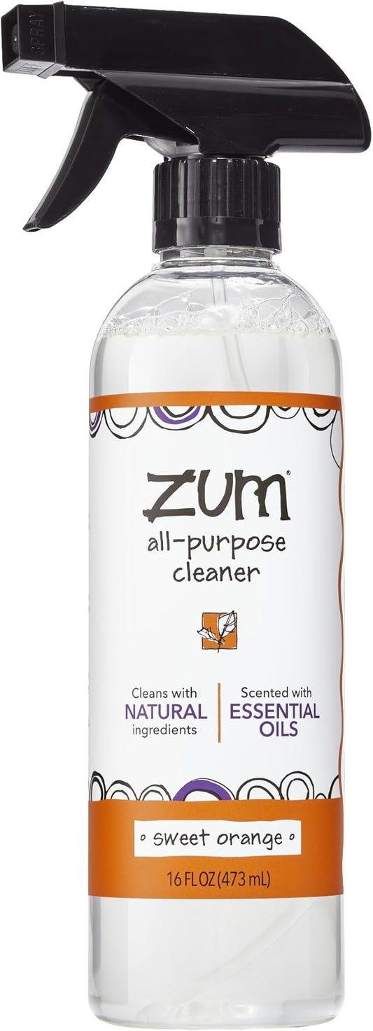 Zum by Indigo Wild All-Purpose Cleaner - Natural Multipurpose Cleaner Made with Essential Oils, Baking Soda & More - Sweet Orange, 16 fl oz