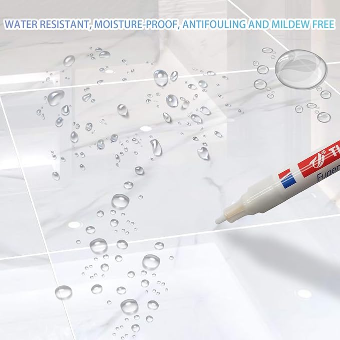 Tile Grout Paint Marker Waterproof Tile Grout Colorant and Sealer Pen for Cleaner Looking Floor with Extra-Tip, Gold