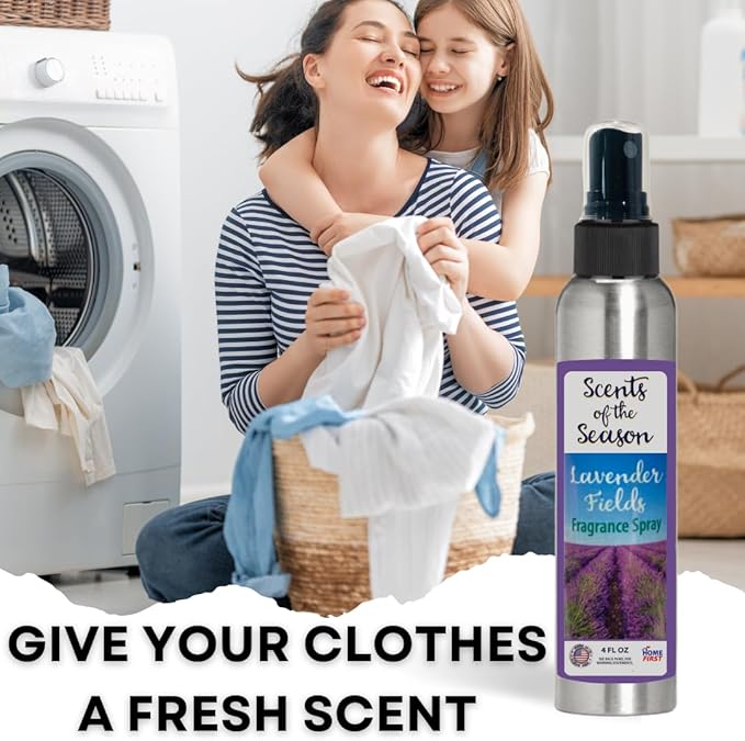 Essential Oil Fragrance Spray, Lavender, 4 oz — Natural Room and Fabric Mist for Home, Office, and Bedding