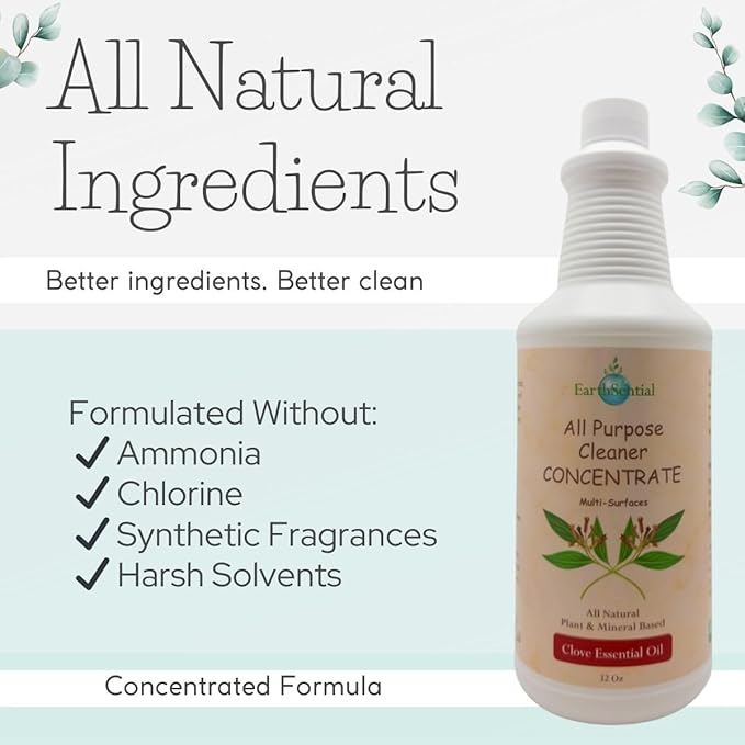 Plant-Based All-Purpose Cleaner Concentrate, 32 fl oz (Makes 64 Bottles) (Clove)