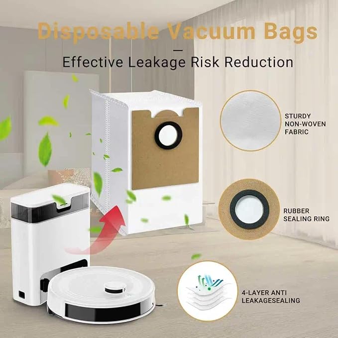 10 Pack Replacement Dust Bags for Lefant M2 Pro, M2S Pro,M2 Plus Robot Vacuum Cleaner Dust Bags