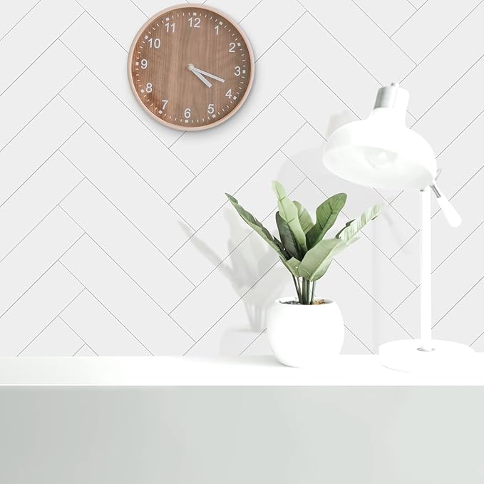 24-Pieces Peel and Stick Tiles for Kitchen Backsplash, New Upgrade Design 12" x 3"SPC Subway Backsplash Tiles, Cream White Premium Finger Tiles (Beige).