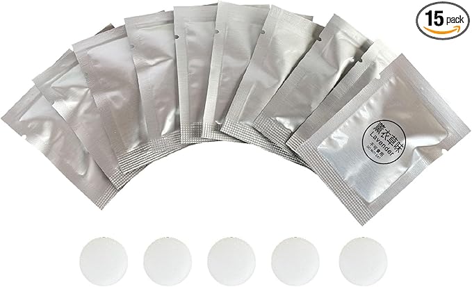 15 Pack Car Air Vent Clip Freshener Refills Solid Fragrance Replacement Pads, Long Lasting Air Freshener for Car Accessories for Women Men (Lavender)