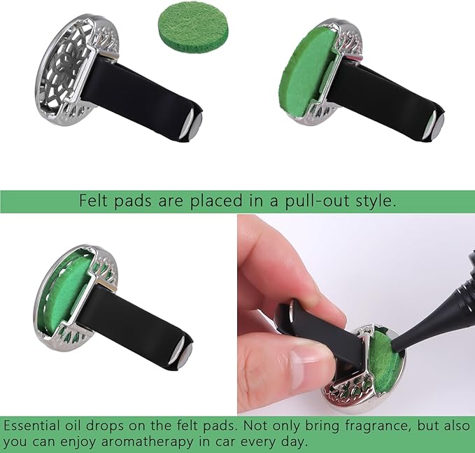 Car Air Freshener Diffuser Vent Clips - Aromatherapy Essential Oil Diffuser Tree of Life Car Clip with 20 Refill Pads, Gift for Women/Men