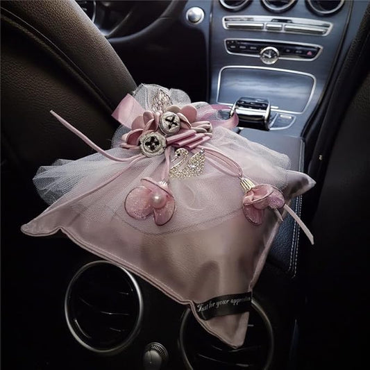 Car Accessories - Swan-Shaped Bamboo Charcoal Air Purifying Bag | Natural Charcoal&Aromatic Design | Elegant & Creative Floral Scent Sachet |Odor-Eliminating, Non-Toxic (Purple 7 * 7inch)