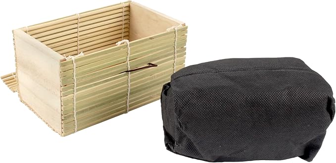 BambooMN Granulated Bamboo Charcoal Odor Absorber Bag in Decorative 4" Green and Brown Box, 2 Sets