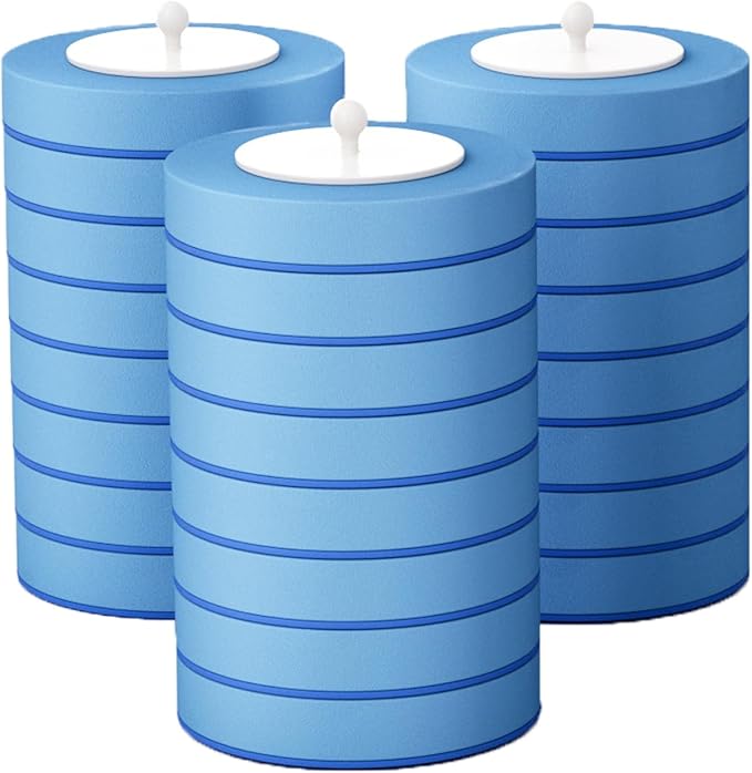 64 Count Disposable Toilet Brush Heads (8 Bags of 8), Toilet Bowl Wand Refills for Bathroom Cleaning, Heavy-Duty Scrubbing Pads, Not for Electric Toilet Brushes
