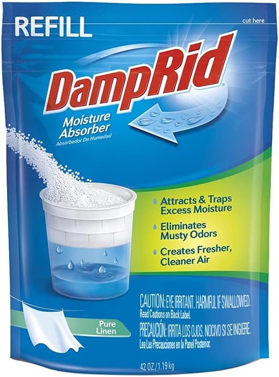 DampRid Pure Linen Moisture Absorber - 42 oz. Refill Bag – Attracts & Traps Moisture for Fresher, Cleaner Air
