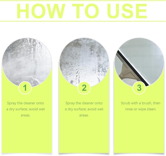 Hard Water Remover, Shower Cleaner for Shower, Glass, Toilet, Water Pipe, Limescale Buildup Remover All-Purpose Bathroom Cleaner for Glass, Shower Doors, Tiles, Toilet, Tub, Sink & Water Pipes