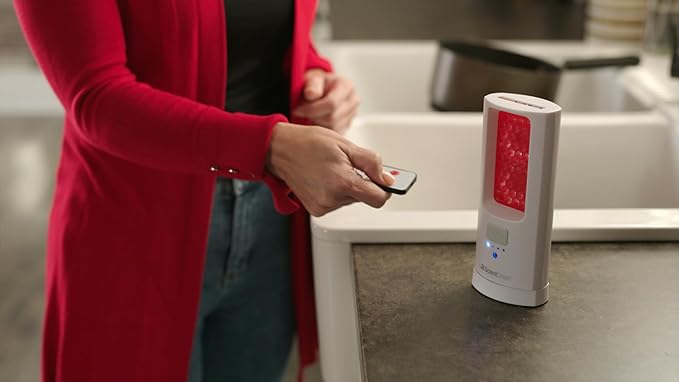 Starter Kit Cordless Rechargeable Air Freshening System Non Toxic Aroma Pods Oscillates 180° Includes Remote Control and (4) Scent Pads Refills 120 Day Supply Home Bathroom Patent Pending