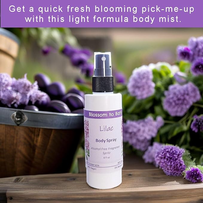 Blossom to Bath Lilac Body Spray (4 Ounce) - Phthalate Free Fragrance - Energizes Skin with a Fresh Blooming Scent