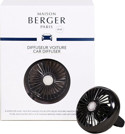 MAISON BERGER Luxury Car Air Freshener Vent Clip ??Refillable Scent Diffuser for Car Vents, French-Made, Adjustable Fragrance (No Pods/Refills Included, 1.75??Diameter) - Gun Metal Finish