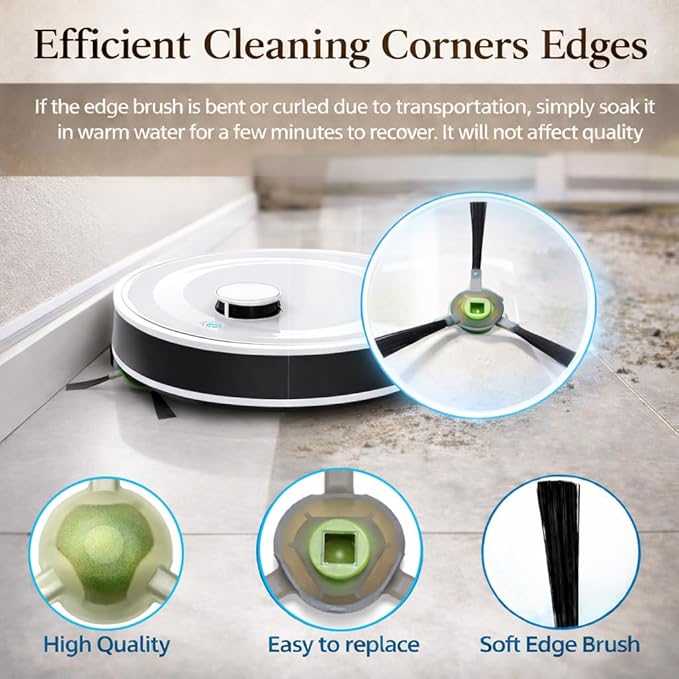 20 Pack Replacement Accessories Compatible with Lefant M2/M2S Pro M2 Plus Robot Vacuum Cleaner, 1 Roller Brush,6 Side Brushes,4 HEPA Filters,4 Mop Pads,5 Dust Bags 1 Small Brush Vacuum Cleaner