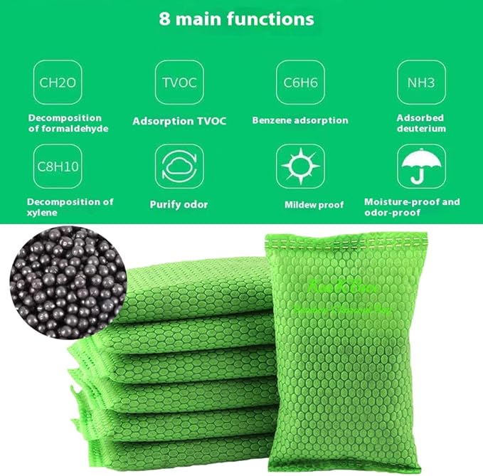 50g/Bag Nature Activated Bamboo Charcoal Bag Odor Absorber Air Purifying Bag for Home/Odor Eliminator Air Freshener for Car,Closet,Deodorizer Shoe, Room Basement,Litter Box (10 Bags)