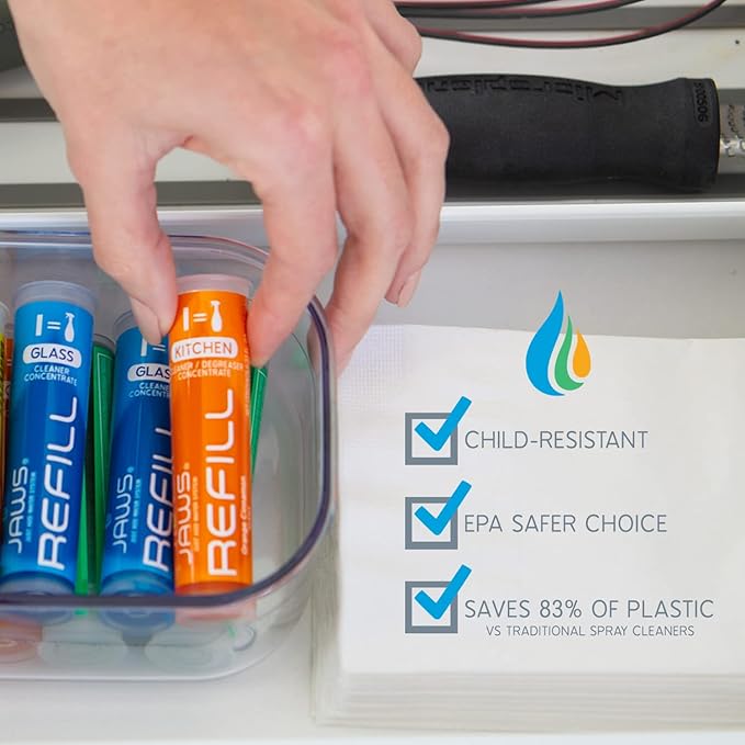 JAWS Foaming Bathroom Cleaner Refill Pack. Includes 2 Refill Pods. Refillable Cleaning Supplies.